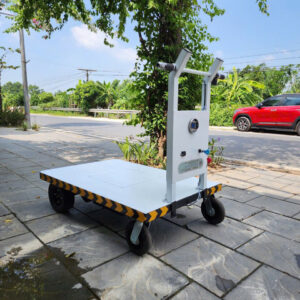Xe Kéo/Đẩy Hàng Chạy Điện 4 Bánh Sàn Nhám Phẳng Chống Trượt