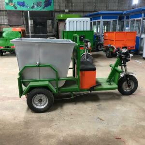 Xe Điện 3 Bánh Thu Gom Rác Thùng Ben Tự Đổ Mạ Kẽm/Inox