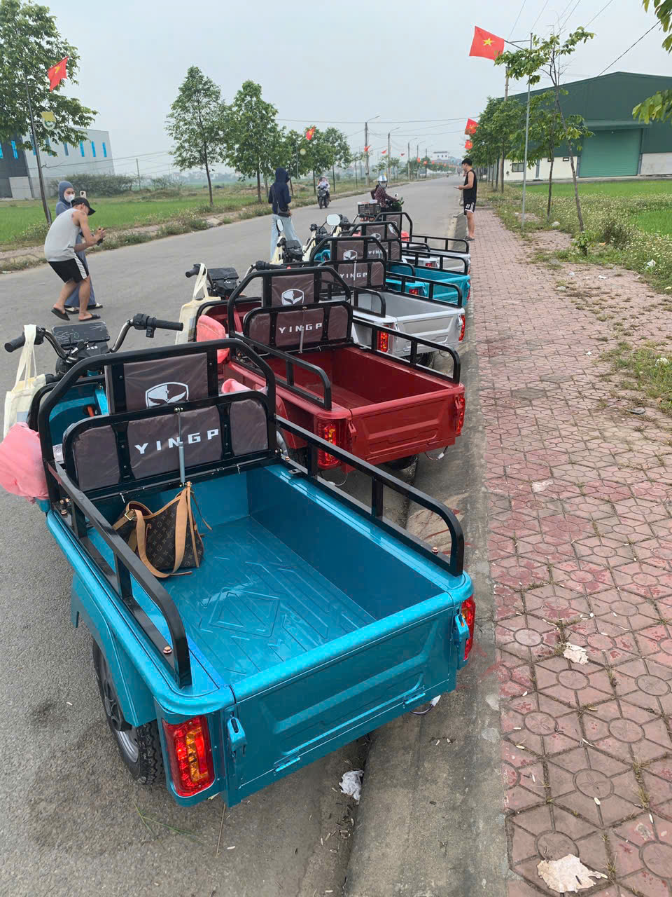 Xe Ba Gác Điện Chở Hàng Thùng Lửng Mini