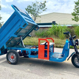 Xe Điện 3 Bánh Có Ben Thủy Lực Màu Xanh Dương Đầu Vuông