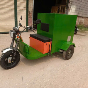 Xe Điện 3 Bánh Tích Hợp Thùng Kín & Máy Phun Rửa Áp Lực Cao